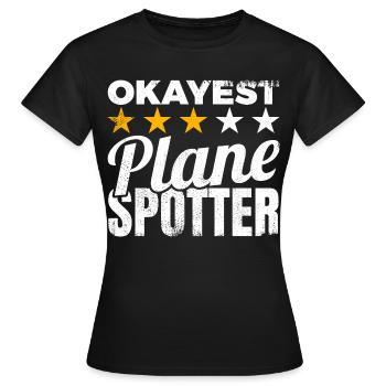 Planespotter moyen - T-shirt Femme - noir - Devant - AI Model Female 172 dark (172cm)
