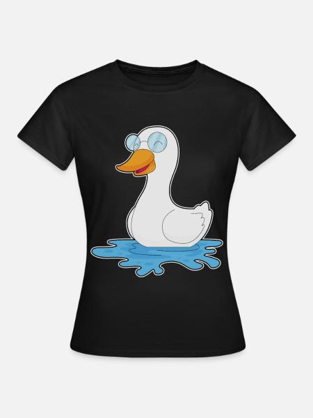 Ente Brille - Frauen T-Shirt - Schwarz