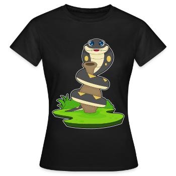 Schlange Vase - Frauen T-Shirt - Schwarz - Vorne - AI Model Female 172 dark (172cm)