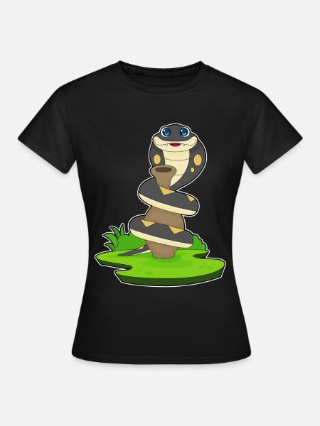 Schlange Vase - Frauen T-Shirt - Schwarz