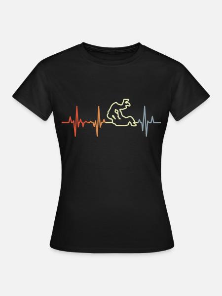 Judoka Herzklopfen - Frauen T-Shirt - Schwarz