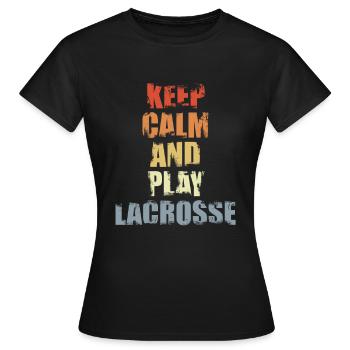 Lacrosse spielen - Frauen T-Shirt - Schwarz - Vorne - AI Model Female 172 dark (172cm)