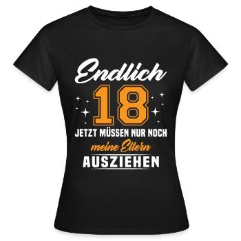 18 Jahre Geburtstagsgeschenk endlich 18 - Frauen T-Shirt - Schwarz - Vorne - AI Model Female 172 dark (172cm)