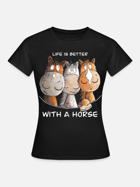 Drollige Pferde I Pferdespruch Reiter Sprüche - T-shirt dam - svart