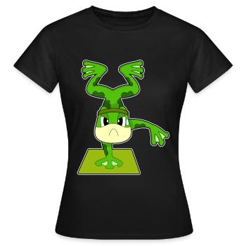 Gymnastique d’entraînement sur le poirier de grenouille - T-shirt Femme - noir - Devant - AI Model Female 172 dark (172cm)