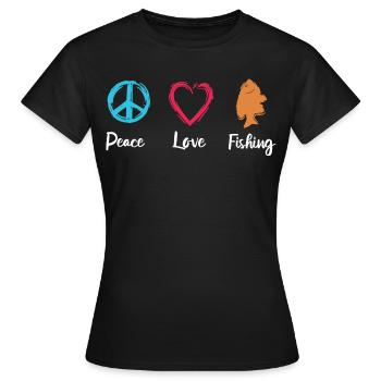 Peace Love Pêche - T-shirt Femme - noir - Devant - AI Model Female 172 dark (172cm)