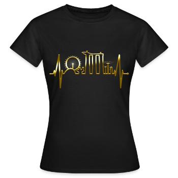 Singapore Skyline Heartbeat Asia I Love Singapore - Women's T-Shirt - black - Front - AI Model Female 172 dark (172cm)