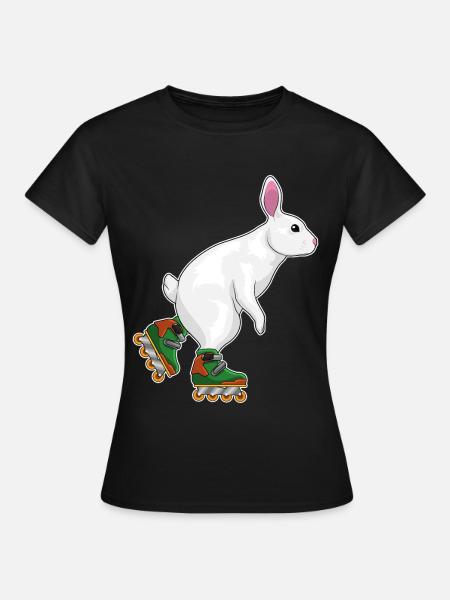 Hase Inline skating Inline skates - Frauen T-Shirt - Schwarz