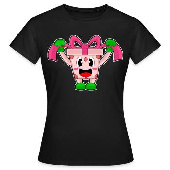 Paquet de Noël - T-shirt Femme - noir - Devant - AI Model Female 172 dark (172cm)