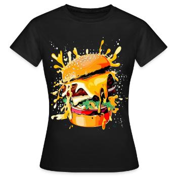 Cheeseburger Burger Lovers - T-shirt Femme - noir - Devant - AI Model Female 172 dark (172cm)