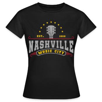 Nashville Tennessee Musique | Couleurs changeantes - T-shirt Femme - noir - Devant - AI Model Female 172 dark (172cm)