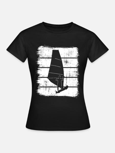 Windsurfen Skizze - Frauen T-Shirt - Schwarz