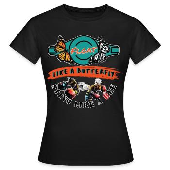 Schweben wie ein Schmetterling, stechen wie eine Biene - Frauen T-Shirt - Schwarz - Vorne - AI Model Female 172 dark (172cm)