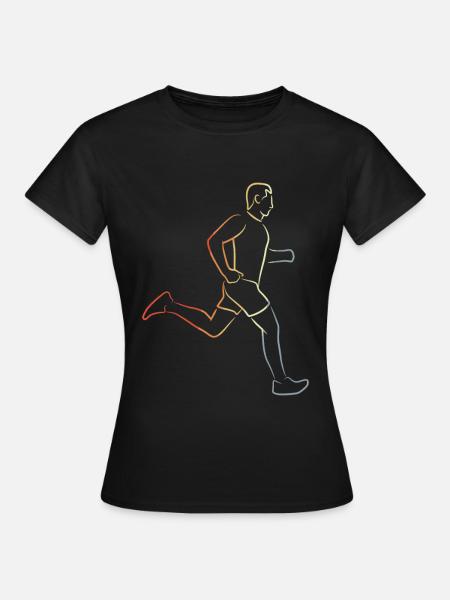 Lustiger Läufer Junge - Frauen T-Shirt - Schwarz