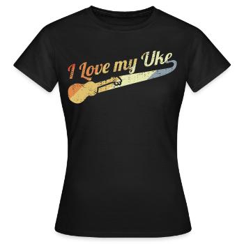 Ich liebe meine Uke - Frauen T-Shirt - Schwarz - Vorne - AI Model Female 172 dark (172cm)