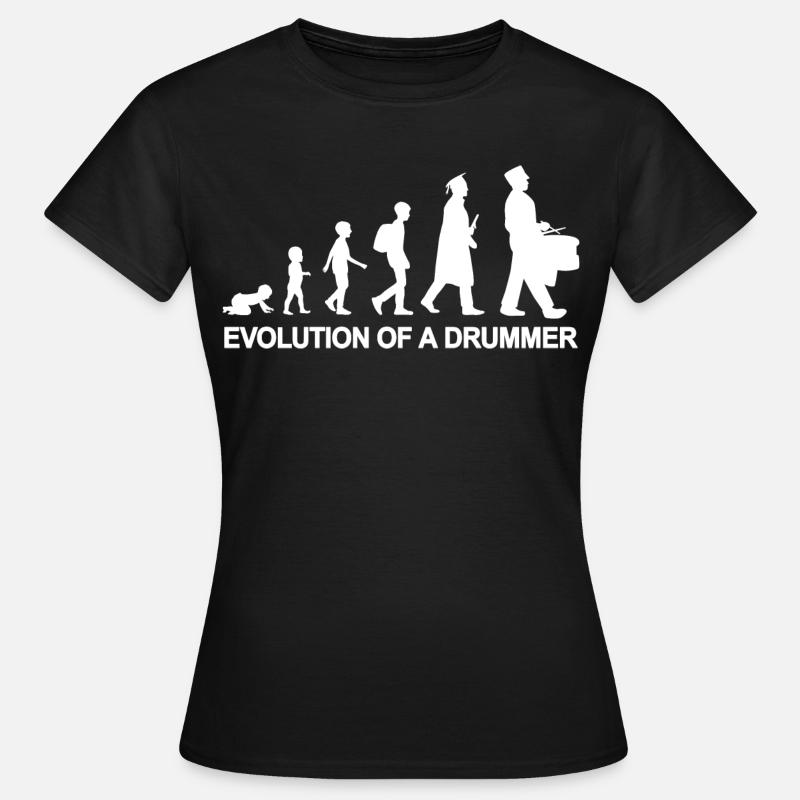 Trommler Evolution - Frauen T-Shirt - Schwarz