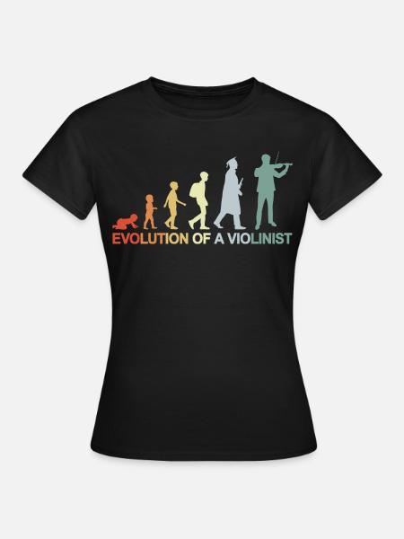 Evolution of A Violinist - Frauen T-Shirt - Schwarz