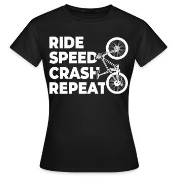 Radeln Fallen Wiederholen - Frauen T-Shirt - Schwarz - Vorne - AI Model Female 172 dark (172cm)