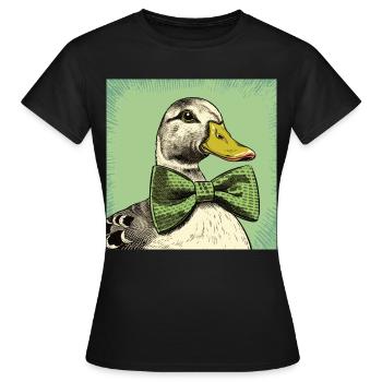 Canard avec nœud papillon - T-shirt Femme - noir - Devant - AI Model Female 172 dark (172cm)