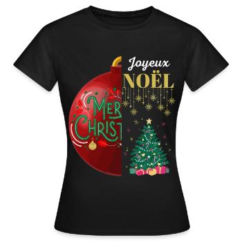 Merry Christmas and Merry Christmas - Women's T-Shirt - black - Front - AI Model Female 172 dark (172cm)