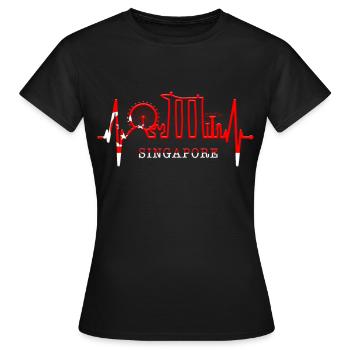 Singapore Skyline Heartbeat Asia I Love Singapore - Women's T-Shirt - black - Front - AI Model Female 172 dark (172cm)