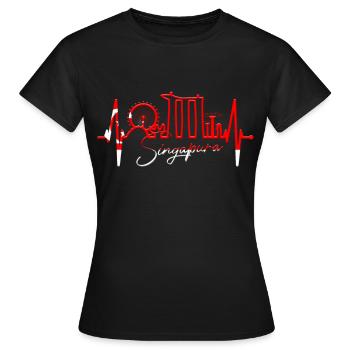 Singapore Skyline Heartbeat Asia I Love Singapore - Women's T-Shirt - black - Front - AI Model Female 172 dark (172cm)