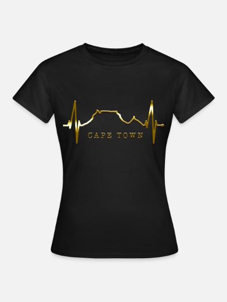 Kapstadt Skyline Herzschlag Südafrika Tafelberg - Frauen T-Shirt - Schwarz