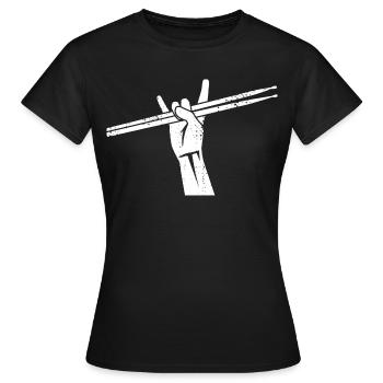 Schlagzeuger Rockmusik - Frauen T-Shirt - Schwarz - Vorne - AI Model Female 172 dark (172cm)