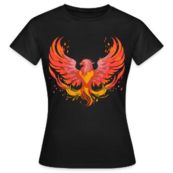 Phoenix Phönix - Frauen T-Shirt - Schwarz - Vorne - AI Model Female 172 dark (172cm)