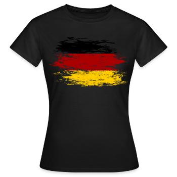 Deutschland Flagge used - Frauen T-Shirt - Schwarz - Vorne - AI Model Female 172 dark (172cm)