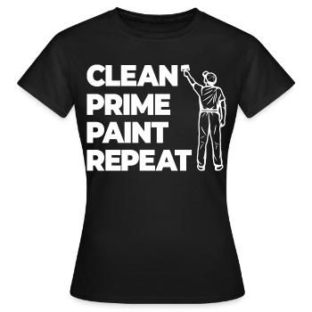 Reinigen Grundieren Lackieren - Frauen T-Shirt - Schwarz - Vorne - AI Model Female 172 dark (172cm)