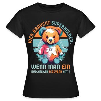 Cuddly Teddy Bear - Women's T-Shirt - black - Front - AI Model Female 172 dark (172cm)