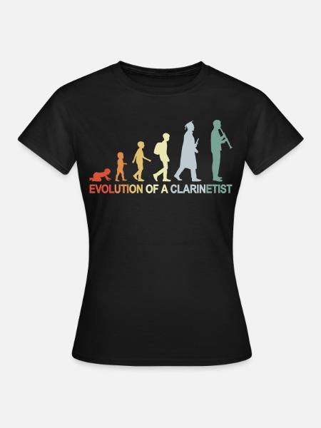 Klarinette Evolution - Frauen T-Shirt - Schwarz