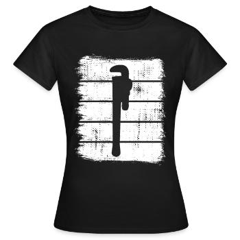 Croquis de clé à pipe à eau - T-shirt Femme - noir - Devant - AI Model Female 172 dark (172cm)