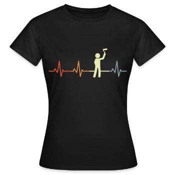 Malermeister Herzklopfen - Frauen T-Shirt - Schwarz - Vorne - AI Model Female 172 dark (172cm)