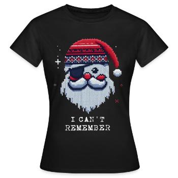 Weihnachtsmann mit Augenklappe Strickmuster - Frauen T-Shirt - Schwarz - Vorne - AI Model Female 172 dark (172cm)