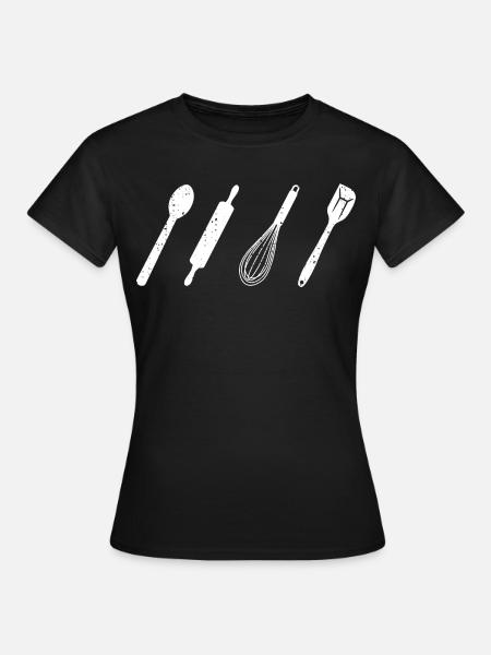 Backutensilien - Frauen T-Shirt - Schwarz