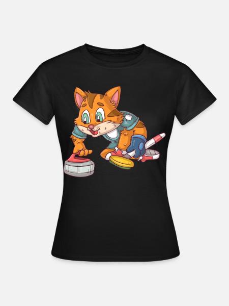 Curling Katze - Frauen T-Shirt - Schwarz