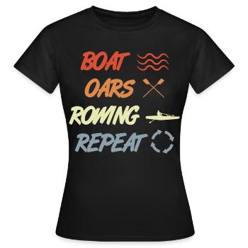 Bateau Rames Aviron Répéter - T-shirt Femme - noir - Devant - AI Model Female 172 dark (172cm)