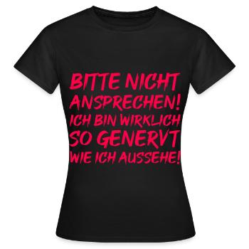 Genervt sein - Frauen T-Shirt - Schwarz - Vorne - AI Model Female 172 dark (172cm)