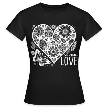 spring love - Frauen T-Shirt - Schwarz - Vorne - AI Model Female 172 dark (172cm)