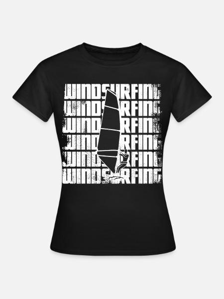 Lustiger Windsurfer - Frauen T-Shirt - Schwarz