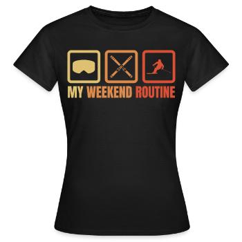 Week-end de ski amusant - T-shirt Femme - noir - Devant - AI Model Female 172 dark (172cm)