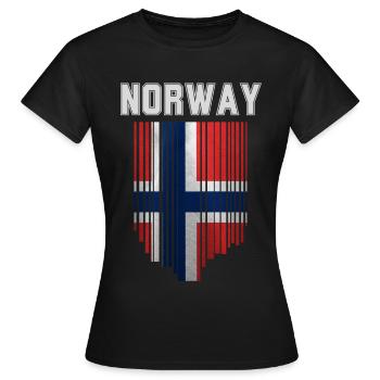 Drapeau norvégien, fierté norvégienne - T-shirt Femme - noir - Devant - AI Model Female 172 dark (172cm)