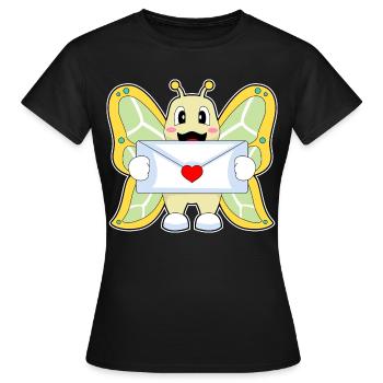 Schmetterling Liebesbrief - Frauen T-Shirt - Schwarz - Vorne - AI Model Female 172 dark (172cm)