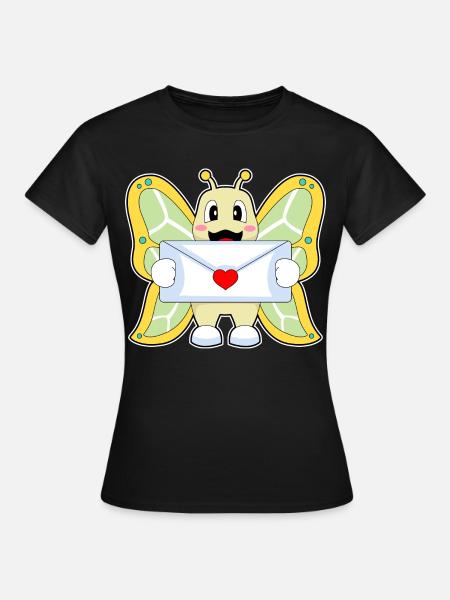 Schmetterling Liebesbrief - Frauen T-Shirt - Schwarz