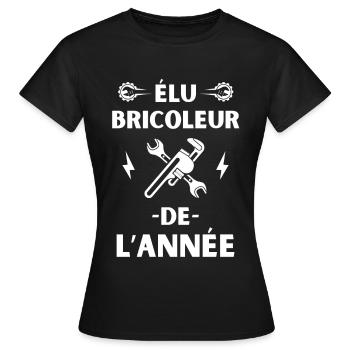 élu bricoleur de l année 1 - T-shirt Femme - noir - Devant - AI Model Female 172 dark (172cm)