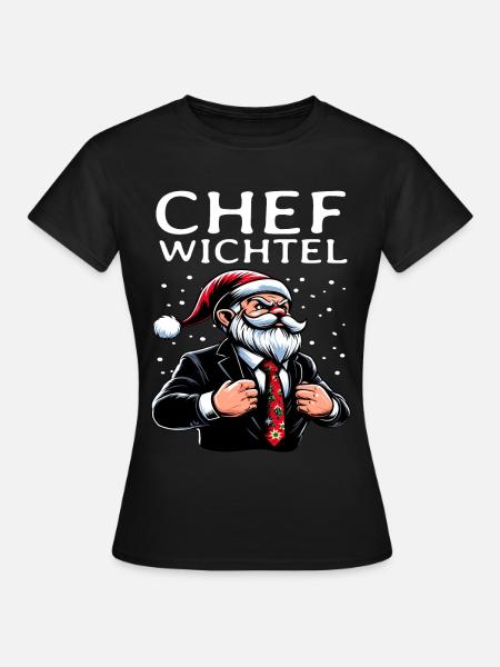 Chef Wichtel Weihnachts Gnom - Frauen T-Shirt - Schwarz
