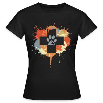 Dessin de premiers secours vétérinaire - T-shirt Femme - noir - Devant - AI Model Female 172 dark (172cm)