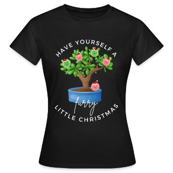 Haben Sie ein kleines pelziges Weihnachten - Frauen T-Shirt - Schwarz - Vorne - AI Model Female 172 dark (172cm)